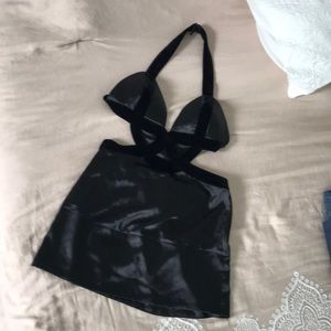 Bebe black silk lingerie dress, M